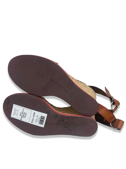 Stella McCartney Tan Wedge Heel w/ Leather Straps. Size: 39