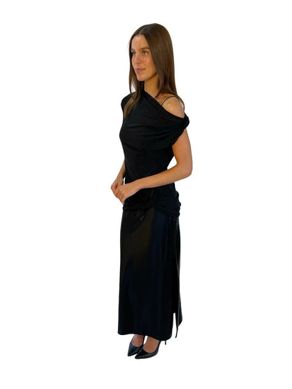 Camilla & Marc Black Mesh / Satin Top / Dress Set. Size: 6