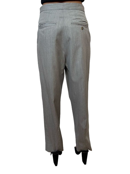 Bassike Grey Pleated Wool Pants. Size: 0