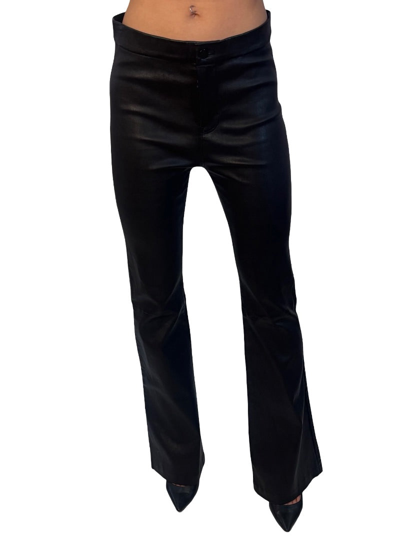 J Brand Black Leather Flare Pants. Size: 29