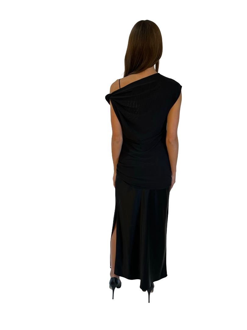 Camilla & Marc Black Mesh / Satin Top / Dress Set. Size: 6