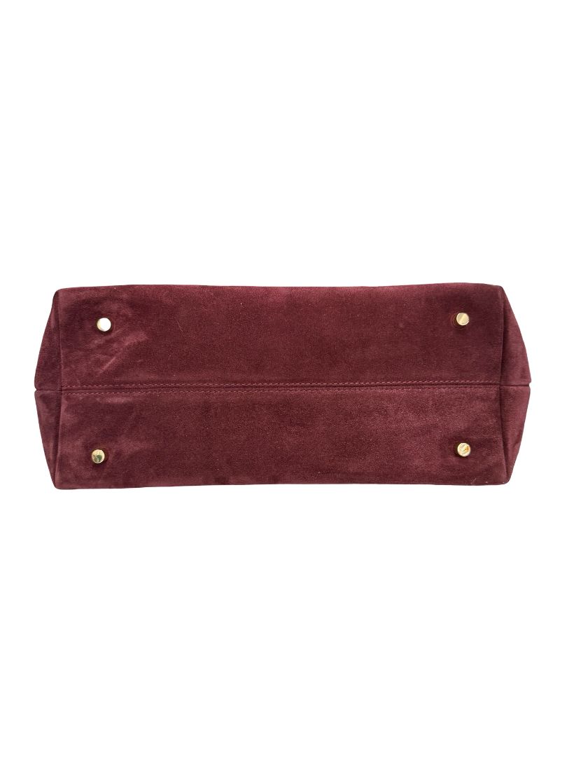 Manu Atelier Merlot 'Le Cambon East West' Suede Handbag.