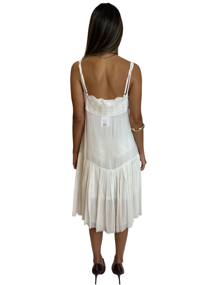 Isabel Etoile Marant White Sheer Mini Dress. Size: 36