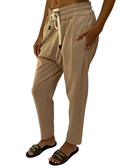 Bassike Tan Stretch Twill Tapered Slouch Pants. Size: 2
