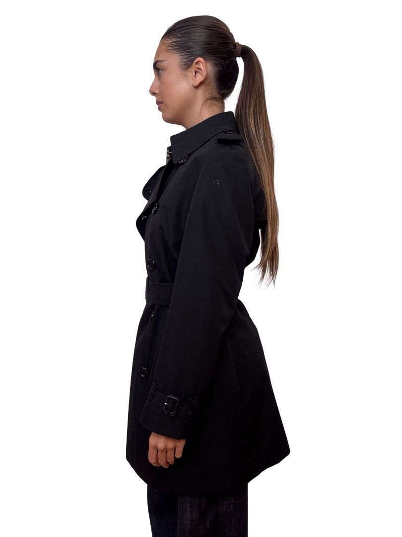 Burberry Black Short Trench Coat Size: 12