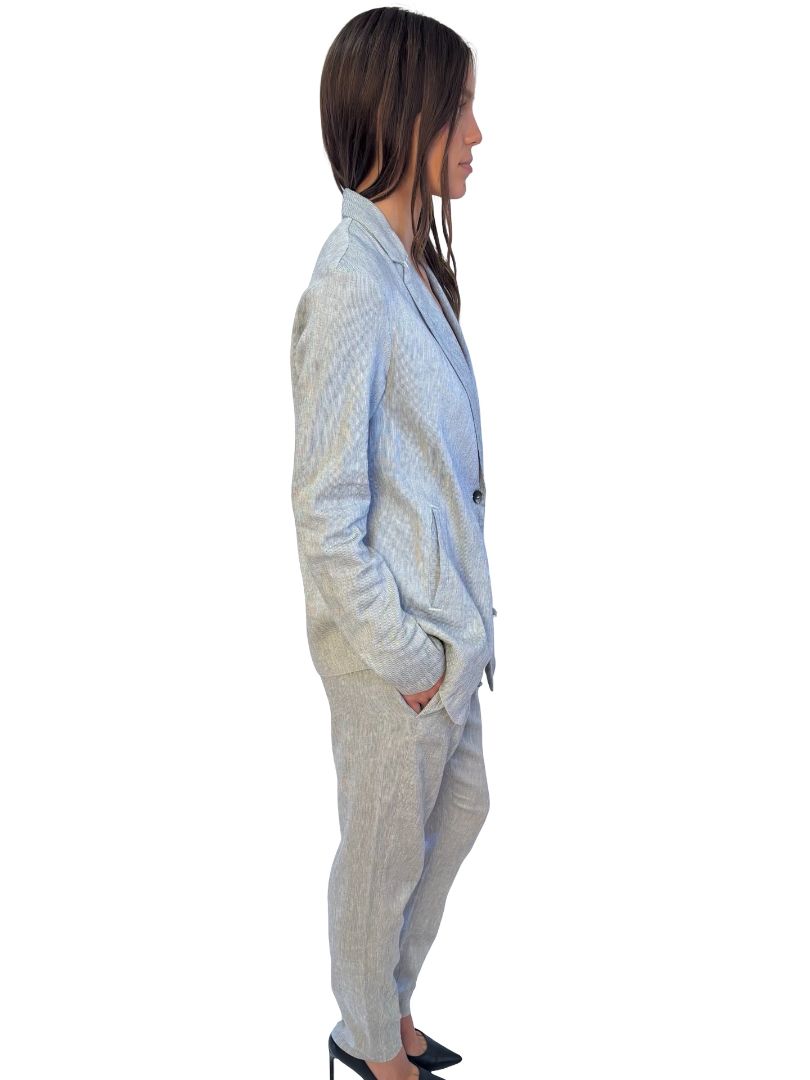 Transit Par Such Grey Pattern Blazer & Pant Set. Size: 4 & 2