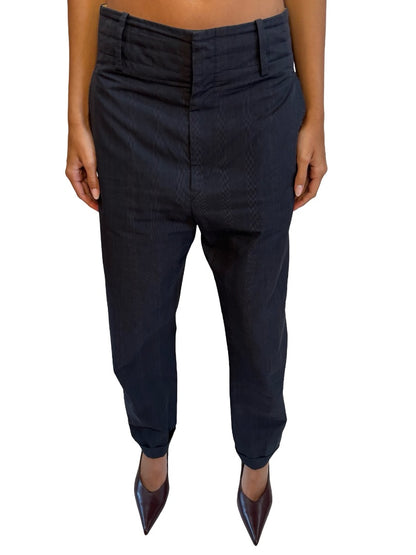 Isabel Etoile Marant Navy Tapered Cotton Pants. Size: 38