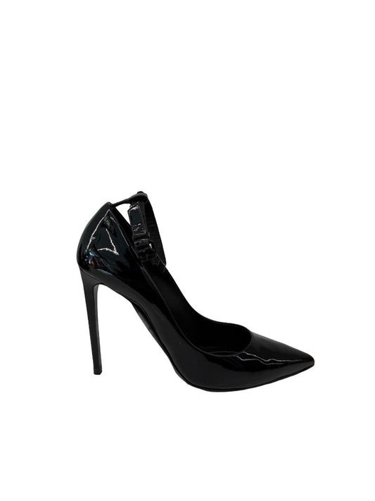 Balenciaga Black Patent Heel W Black Studded Strap. Size: 37