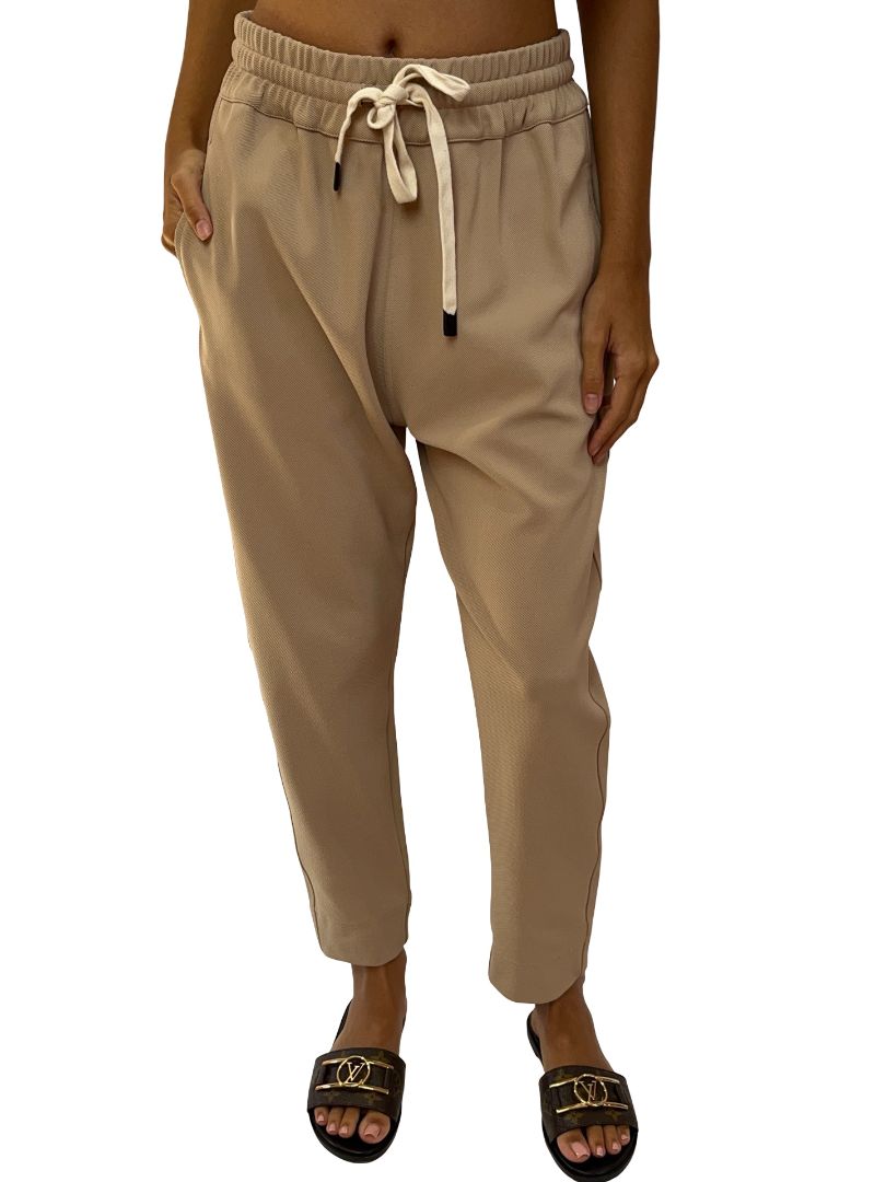 Bassike Tan Stretch Twill Tapered Slouch Pants. Size: 2