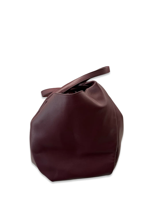 Giorgio Armani Burgundy Large Hobo Nappa Leather Bag.
