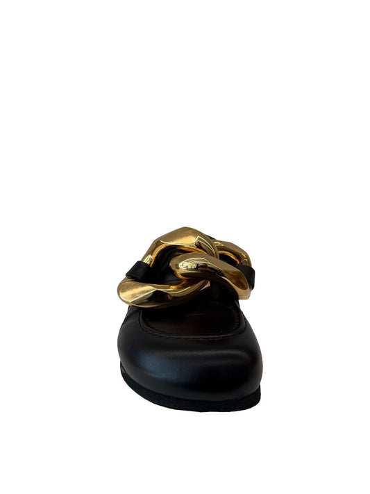 JW Anderson Black/Gold Chain Loafers. Size: 37