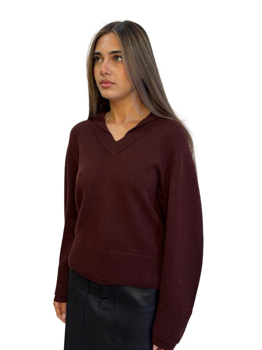 Vince Burgundy Brown Wool / Cashmere Knit Sweater. Size: XS/TP