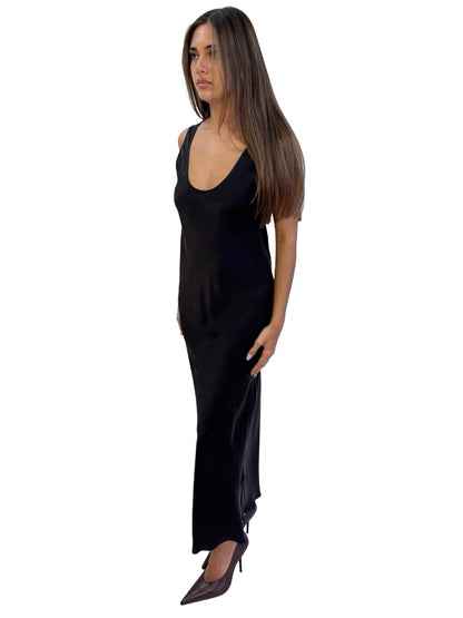 Silk Laundry Black Silk Scoop Dress. Size: XS