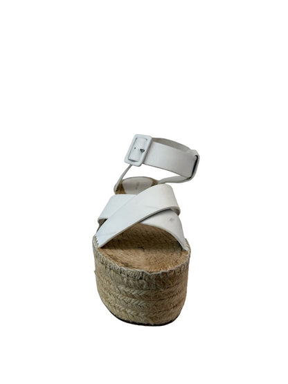 Celine White Leather Platform Espadrille Wedges. Size: 40