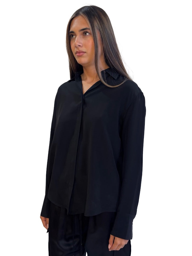 Scanlan Theodore Black Silk Shirt. Size: 8