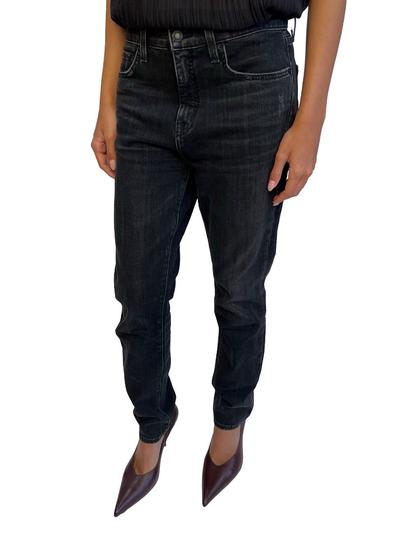 Nili Lotan Distressed Wash Mid Rise Slim Jeans. Size: 28
