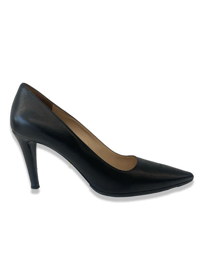 Prada Black Pointed Toe Leather Heel. Size: 39