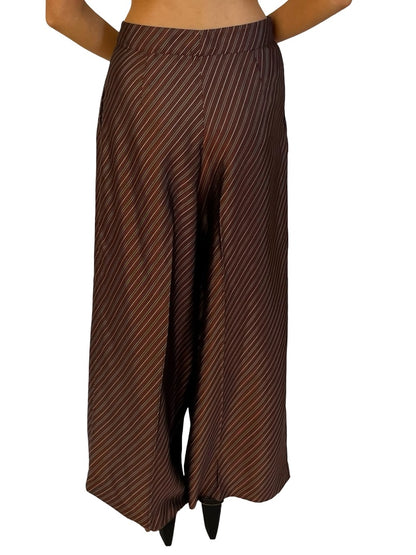 Dries Van Noten Bordeaux Pamplona Wide Leg Pants. Size: 34