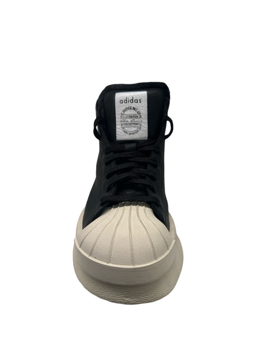 Rick Owens Black & White Adidas Platform Sneakers. Size: 36.5