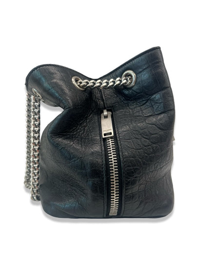 Yves Saint Laurent Black Classic Baby Emanuelle Chain Bucket Bag.