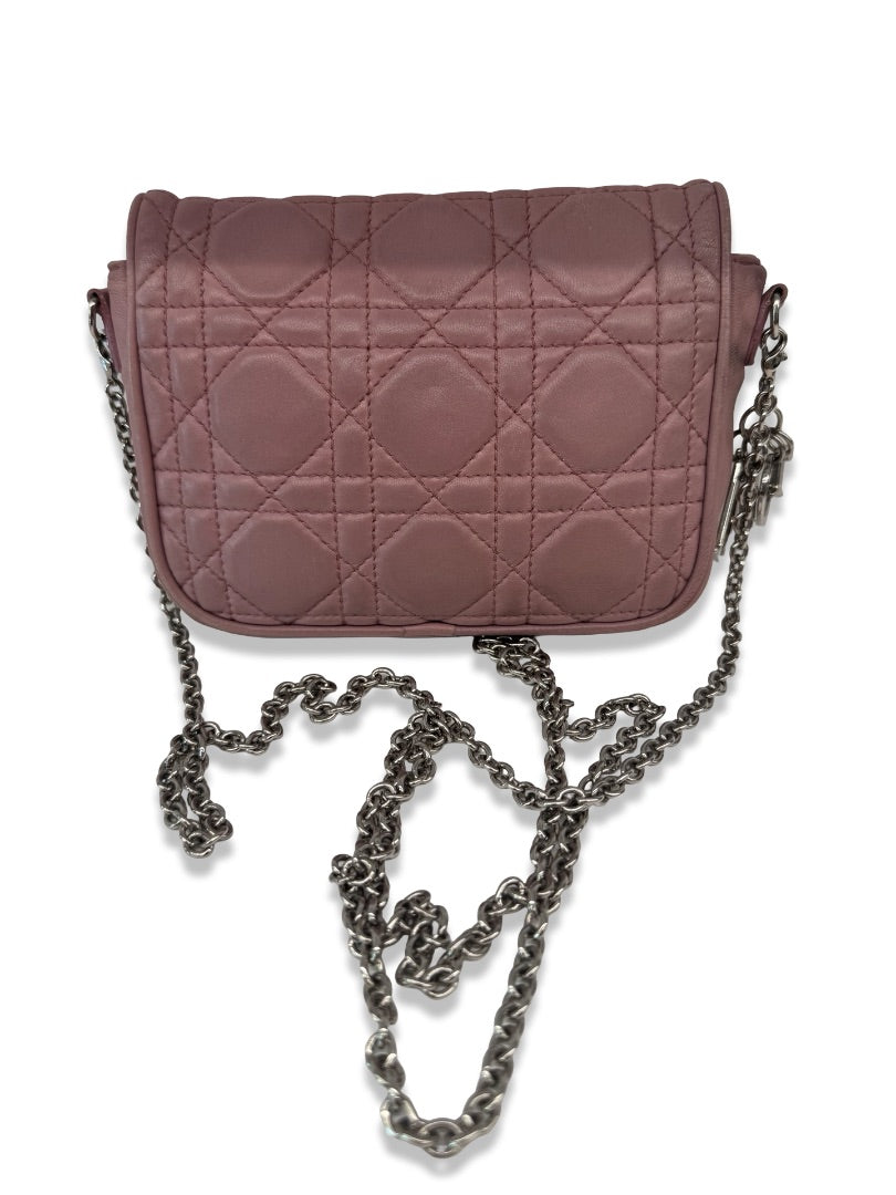 Christian Dior Rose Mini Leather Shoulder Bag.