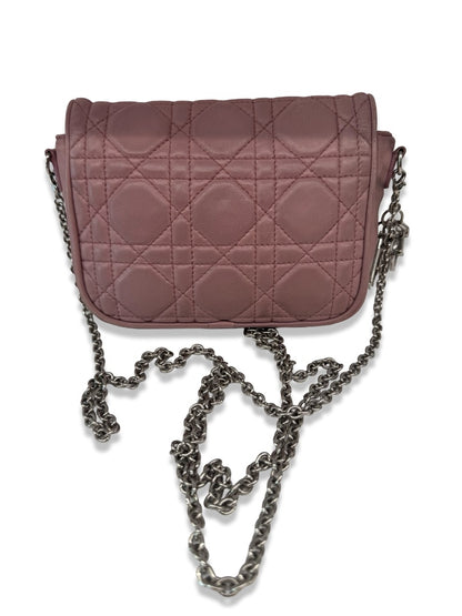 Christian Dior Rose Mini Leather Shoulder Bag.