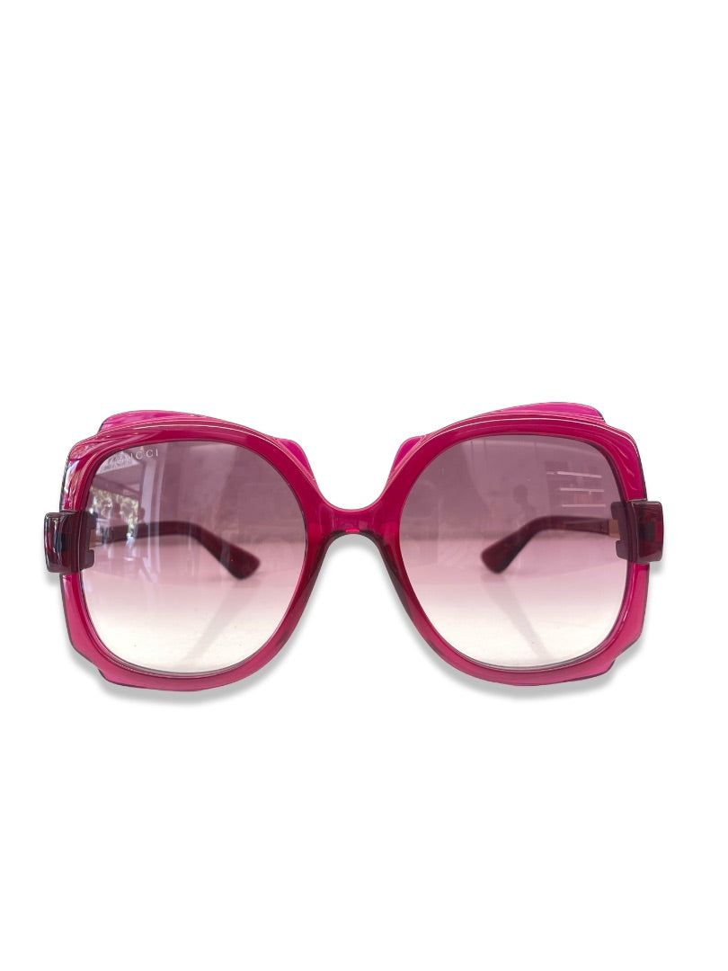 Gucci Pink Gradient 'GG1431S 003' Butterfly Sunglasses.