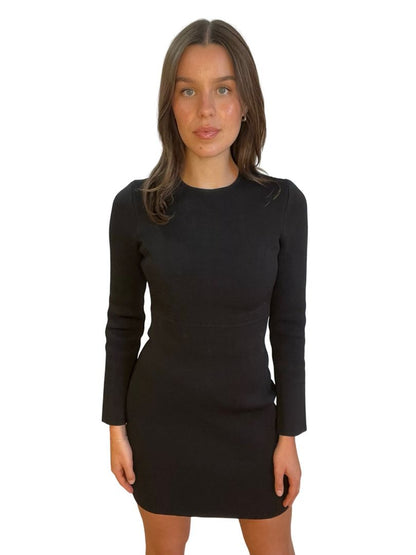 Scanlan Theodore Black Crepe Knit Dress. Size: XS