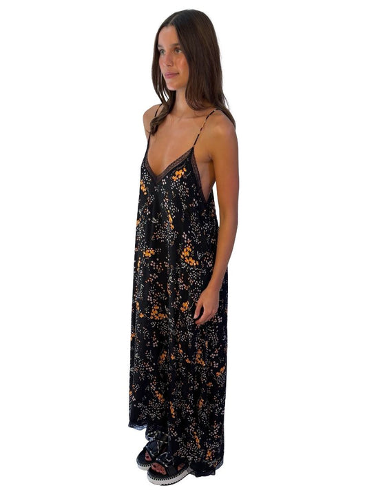 Zadig & Voltaire Black/Multi 'Rusty Spark Flowers' Lace Trim Dress. Size: S