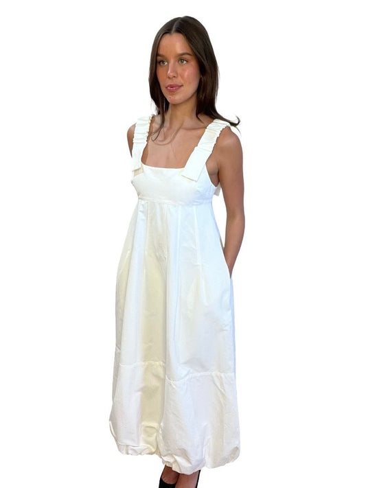 Lee Mathews Chalk Frankie Apron Dress. Size: 2