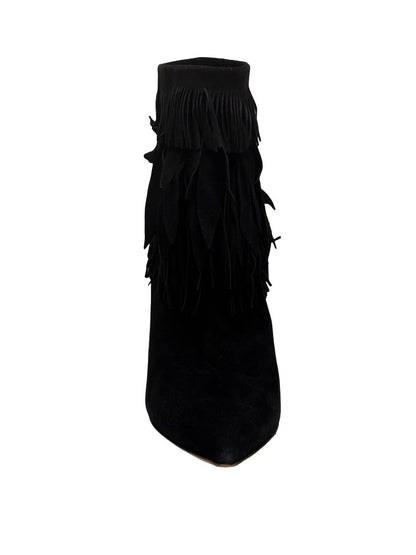 Aquazzura Black Suede Fringe Boots. Size: 35