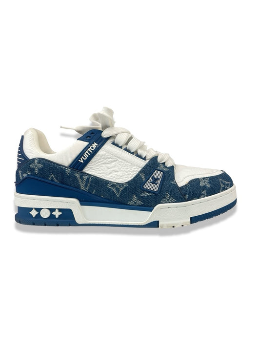 Louis Vuitton Blue / White Denim Monogram Trainer. Size: 39