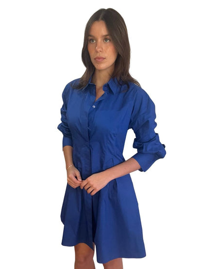 Scanlan Theodore Blue Cut-Out Shirt Dress. Size: 10