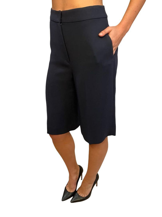 Carla Zampatti Navy Long Suit Shorts. Size: 6