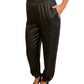 Saint Laurent Black Shine Textured Pants. Size: 36