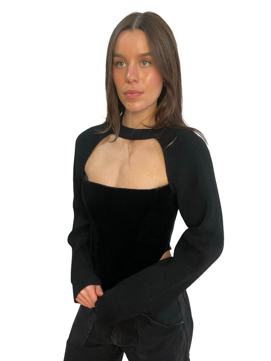 Burberry Black Wool Bolero. Size: S