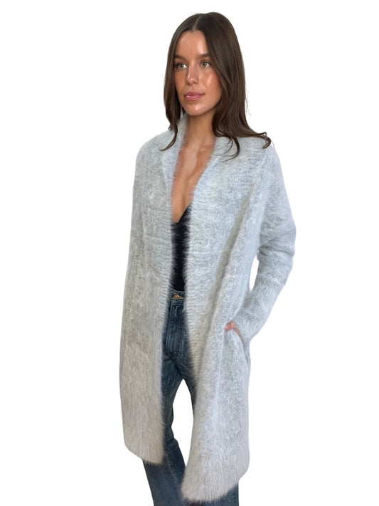 Antalya Grey Mohair Long Cardigan. Size: OS