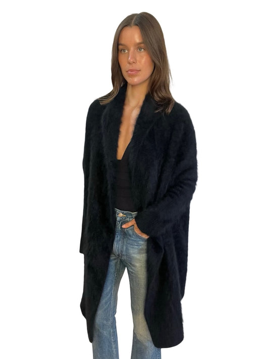 Scanlan Theodore Black Mohair Cardigan. Size: OS