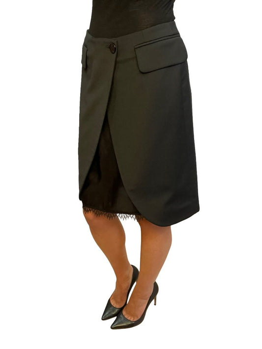 MM6 Maison Margiela Black Split Skirt. Size: 42