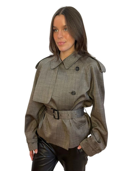 Stella McCartney Stone Tweed Double Breasted Jacket. Size: 38