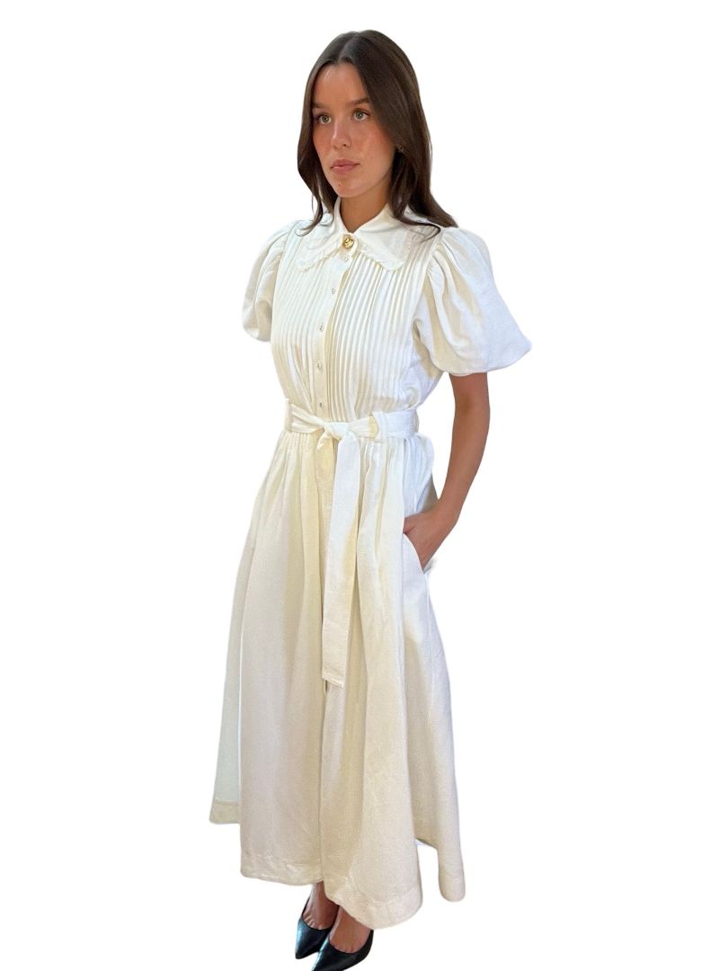 Aje Ivory 'Madeleine Belted Midi' Dress. Size: 10