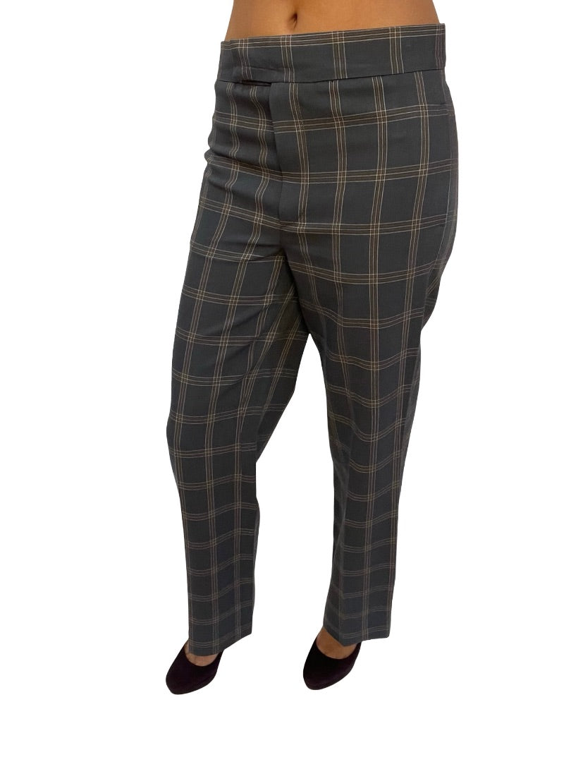 Scanlan Theodore Grey Wool Check Trousers. Size: 6