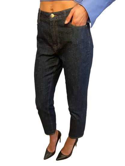 Scanlan Theodore Dark Blue High Rise Tapered Leg Jeans. Size: 25