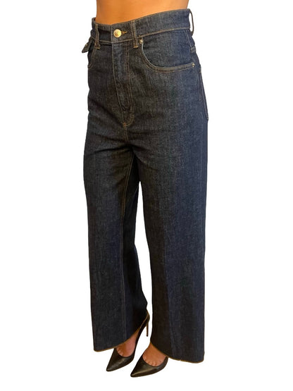 Scanlan Theodore Dark Blue High Rise Wide Leg Jeans. Size: 25