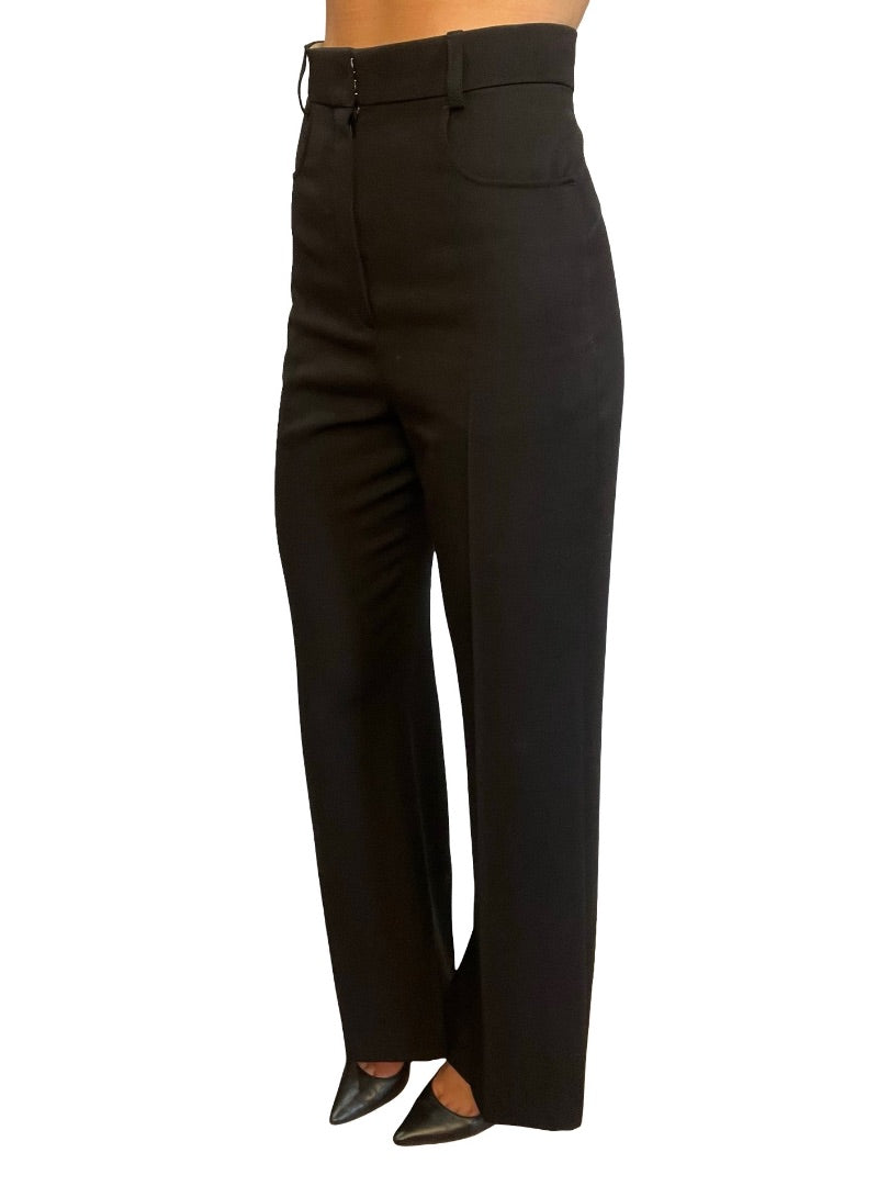 Jacquemus Black 'LE CHOUCHOU' High Waist Straight Leg Trousers. Size: 34