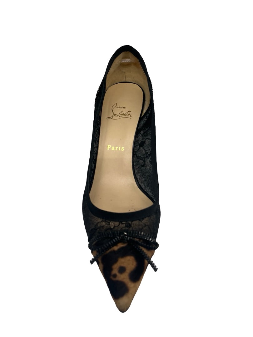 Christian Louboutin Leopard Leopard Mesh Heels. Size: 40.5