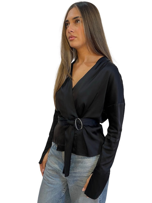 Manning Cartell Black Miami Heat Wrap Top. Size: 8