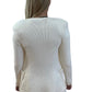 Fendi White Cardigan w Shoulder Pads and Pockets. Size: 36