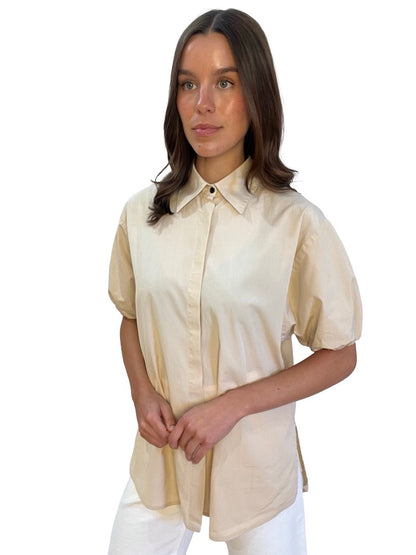 Esse Studios Beige Italian Cotton Shirt. Size: 10