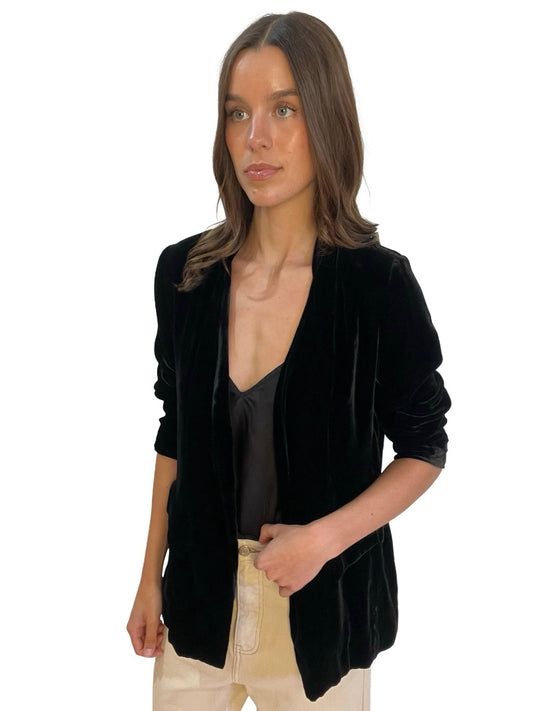 Ulla Johnson Black Velvet Jacket. Size: 4
